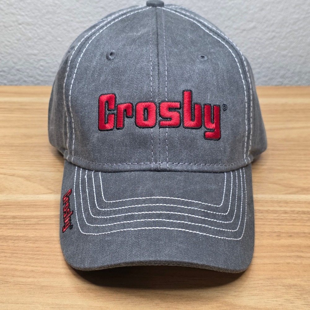 Crosby Group Baseball Cap Mens OSFM Gray Embroidered Logo The Max Hat Strapback